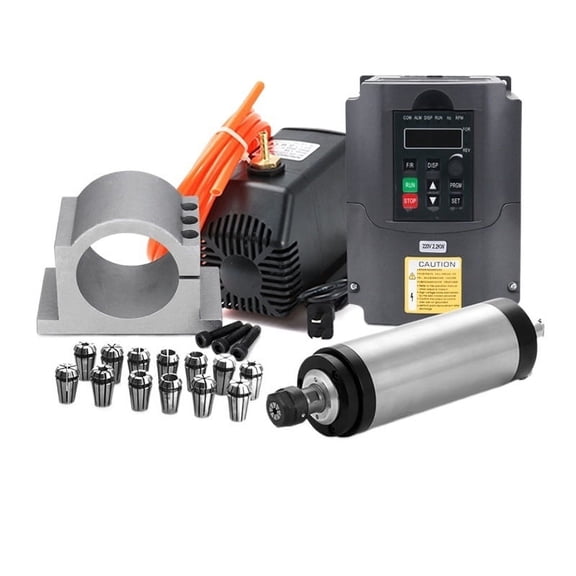 1.5KW/2.2KW Water Cooled Spindle + Inverter + 65/80mm Clamp + Water Pump/5m Pipe + 13pcs ER20/ER11 For CNC Wood Router ,Anti-Rust