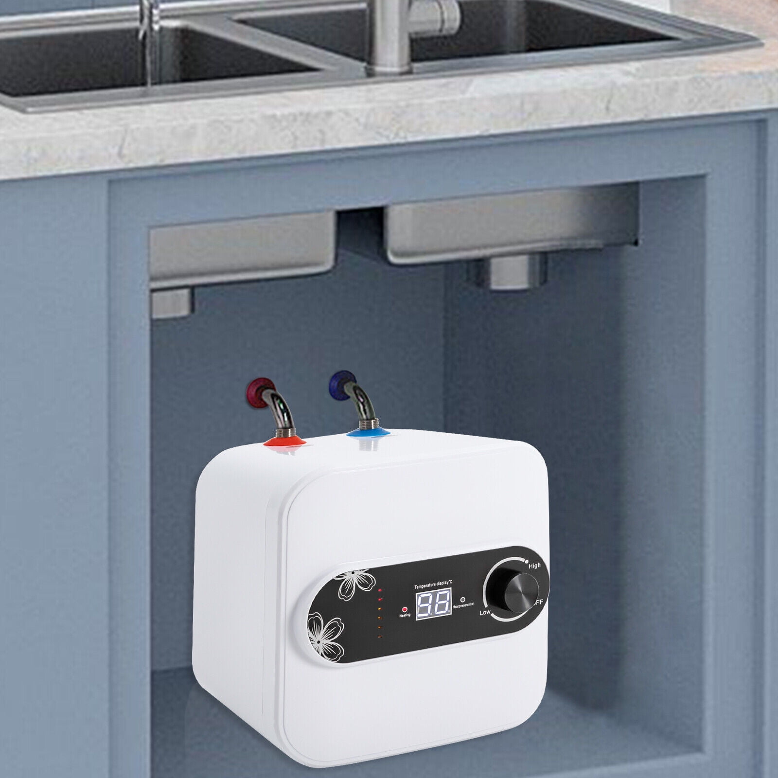1.5KW Electric Mini-Tank Water Heater for RV Trailer Kitchen Under Sink Counter