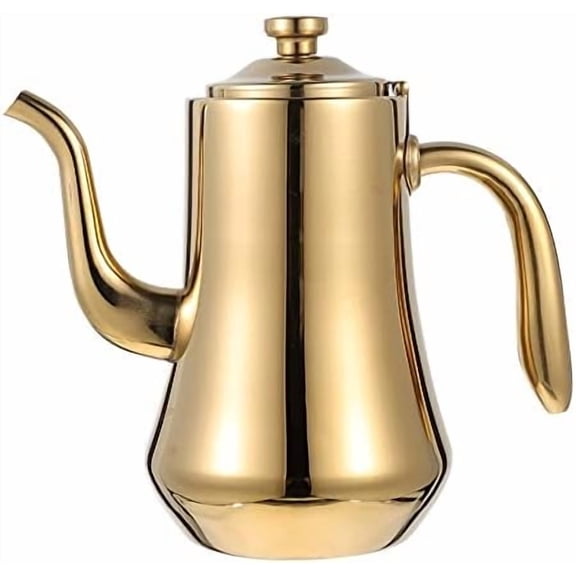 1.5L(54oz) Stainless Steel Teapot with Removable Infuser - Gold Loose Leaf Tea Kettle, Gooseneck Spout for Coffee & Herbal Brewing$$Home Decor, Kitchen, & Other