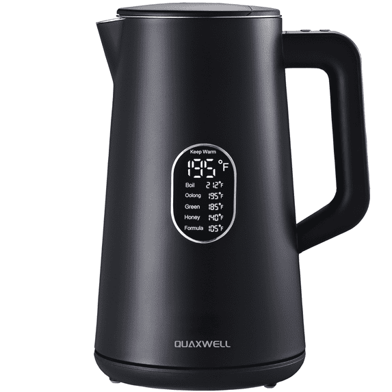 1.5L Electric Tea Kettle, Temp Control Display, Keep Warm, Auto Shut-Off, Black