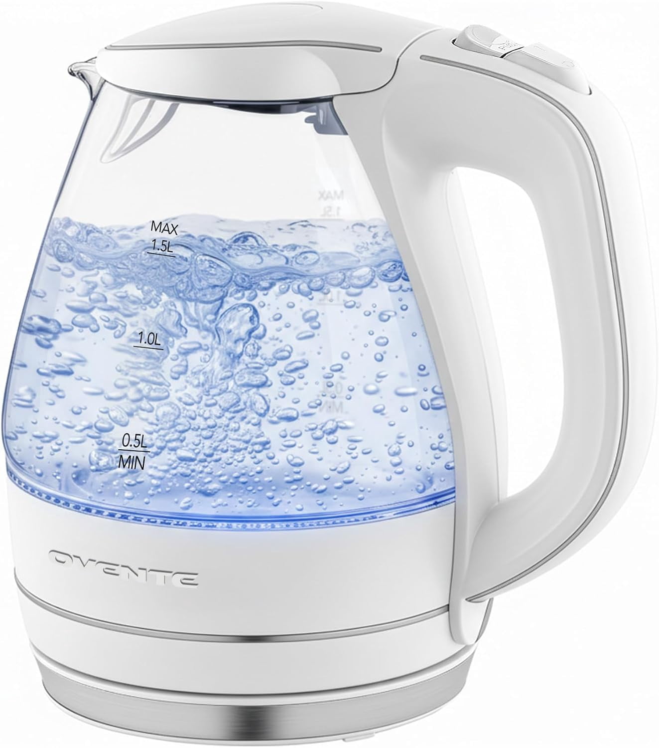 1.5L Glass Electric Kettle Water Boiler, White KG83W - Walmart.com