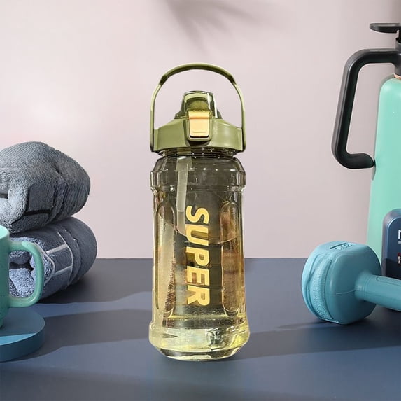 1.5L Large Sports Water Bottle with Straw, Time Scale Leak Proof Shatterproof Plastic Hydration Jug for Gym and Travel