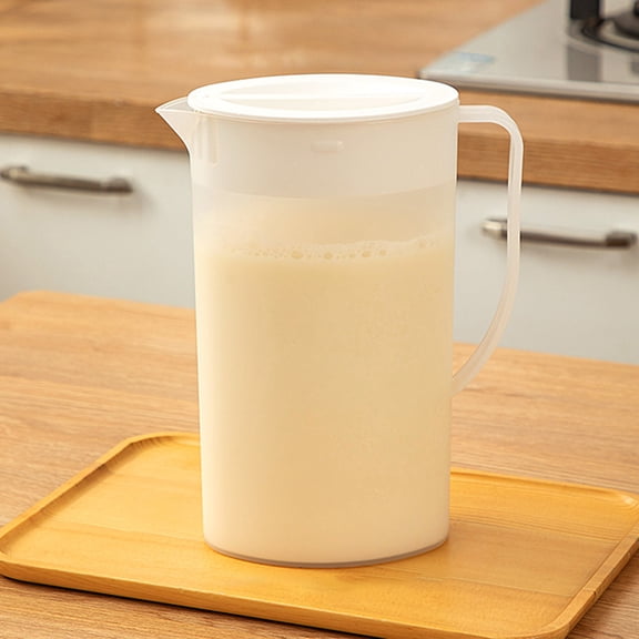 1.5L Plastic Cold Water Pitcher for Refrigerator, BPA-Free With Built-In Strainer Lid, Space-Saving Slim Design, Drip-Free V-Shaped Spout