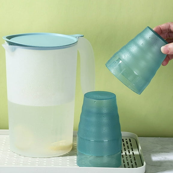 1.5L Refrigerator Water Dispenser with Faucet Large Capacity Cold Brew Pitcher BPA-Free Plastic Container for Iced Tea and Summer Drinks Portable Beverage Storage with Handle for Home Kitchen