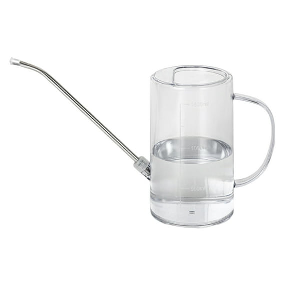 1.5L Watering Can Stainless Steel Long Spout Watering Can Translucent Handheld Spraying Pot for Office Garden Indoor Outdoor Plants