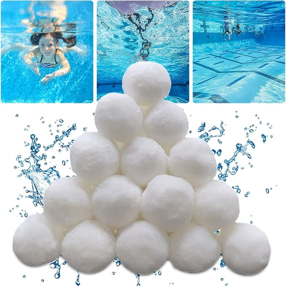 1.5LBS Pool Filter Ball for Sand Filter Pump for Above Ground Pool,Pool Filter Sand,Reusable Eco-Friendly Filter Balls Replace Pool Filter Sand