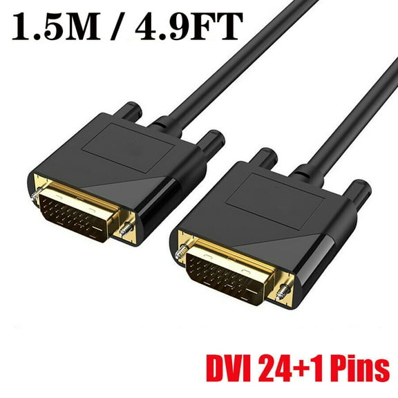 1.5M / 4.9FT DVI-D to DVI-D Cable Dual Link Male to Male DVI 24+1 Pins Monitor Display Cord