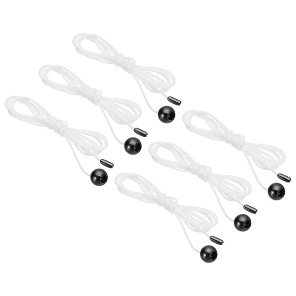 1.5M 4.9ft Ceiling Pull Chain, 6 Pcs Pulls String Extender with Ball Pendant for Fan Light Pulling Switch, Black
