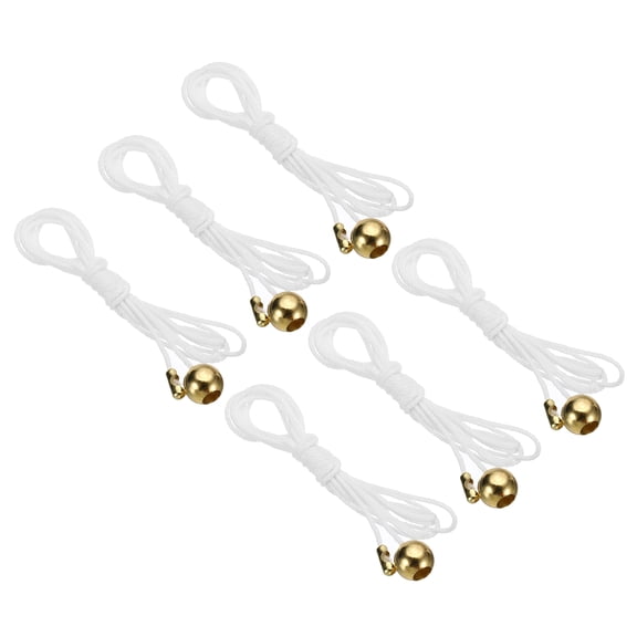 1.5M 4.9ft Ceiling Pull Chain, 6 Pcs Pulls String Extender with Ball Pendant for Fan Light Pulling Switch, Gold Tone