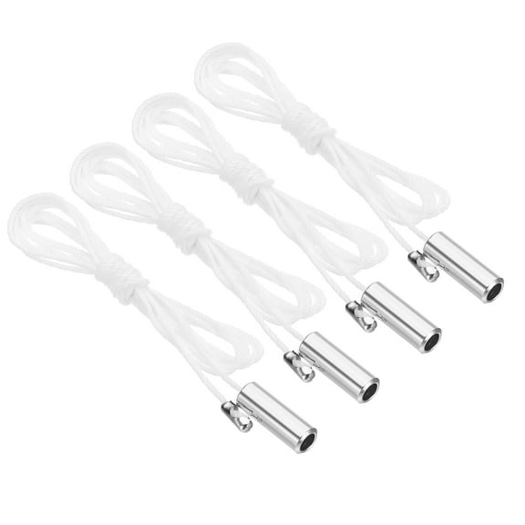 1.5M Ceiling Pull Chain, 4 Pcs Pulls String Extender with Cylinder Pendant for Fan Light Pulling Switch, Silver Tone