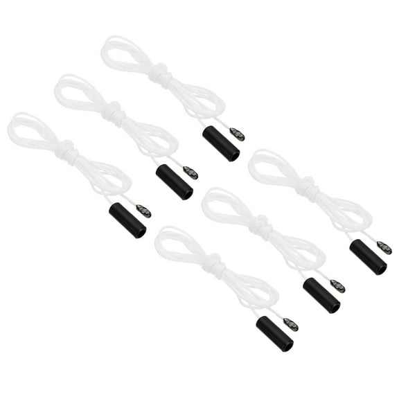 1.5M Ceiling Pull Chain, 6 Pcs Pulls String Extender with Cylinder Pendant for Fan Light Pulling Switch, Black