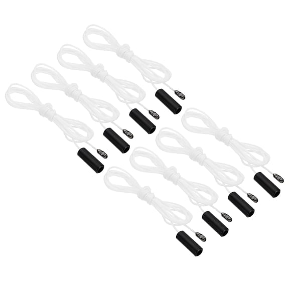 1.5M Ceiling Pull Chain, 8 Pcs Pulls String Extender with Cylinder Pendant for Fan Light Pulling Switch, Black