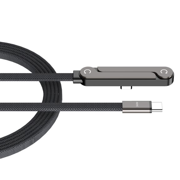 1.5M Flat USB C Cable 240W Power Including Built In E Marker Chip And Adjustable Phone Stand For Stable V