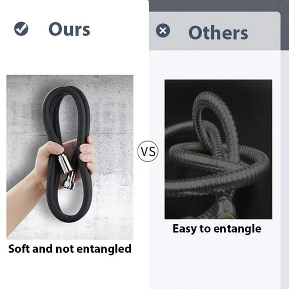 1 5M Silicone Shower Hose For Improving Comfort During Bathing Activities Black Fangkenuo