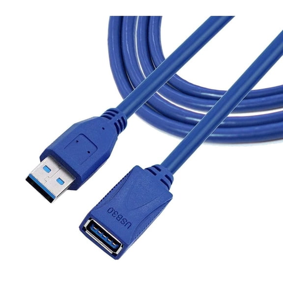 1.5M USB 3.0 Male to Female Extension Cable High-Speed ​​5GBps Data Transfer for Keyboards, Mice, Flash Drives, Hard Drives, Printers, and More - Blue