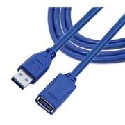 1.5M USB 3.0 Male to Female Extension Cable High-Speed  5GBps Data Transfer for Keyboards, Mice, Flash Drives, Hard Drives, Printers, and More - Blue