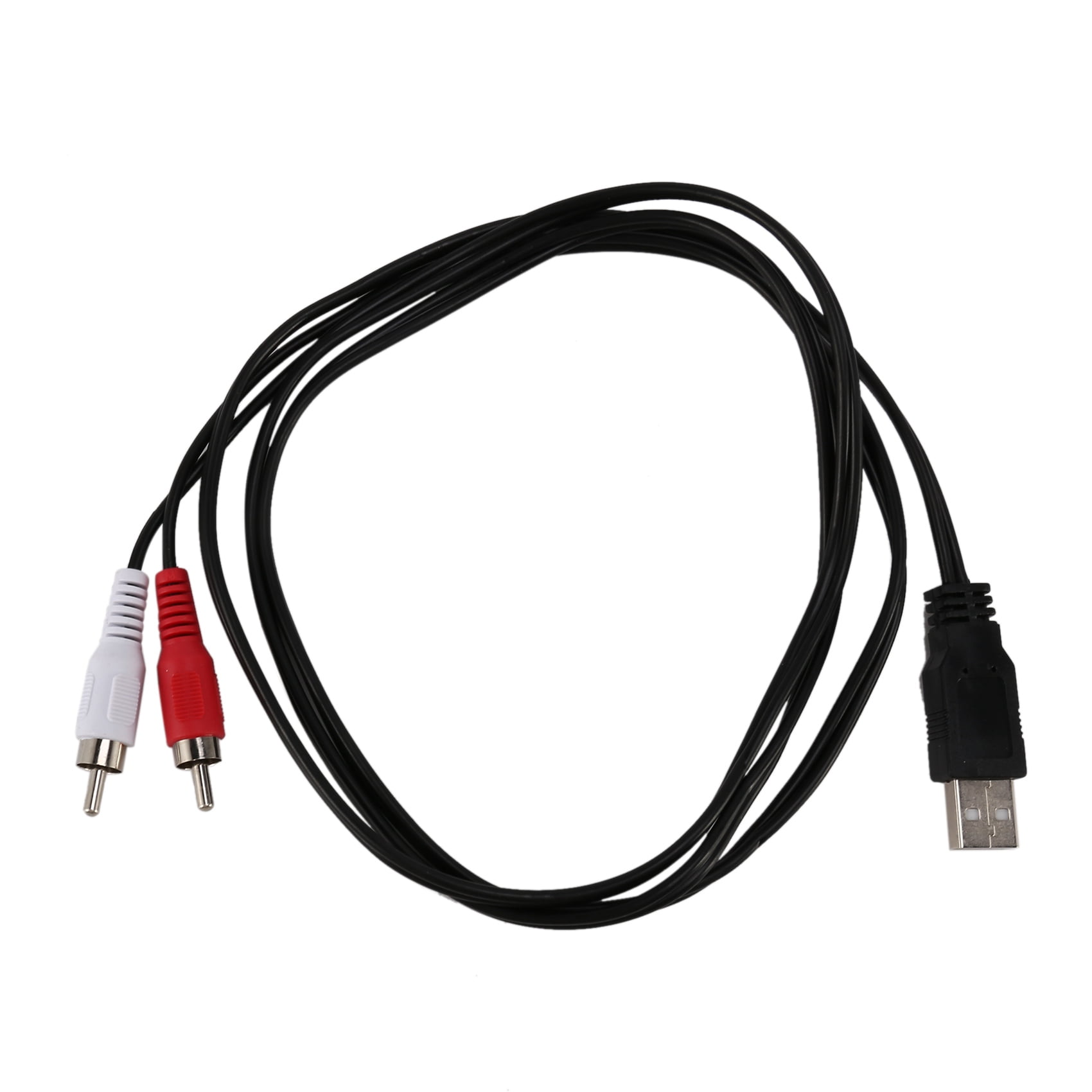 1.5M Usb A Male To 2X Rca Phono Male Av Cable Lead Pc Tv Aux Audio