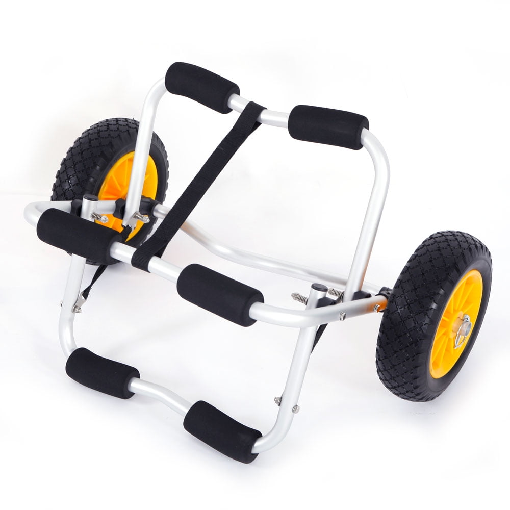 1.5MM Aluminum Alloy Canoe Trailer Cart with Bendable Design and Silver Finish - Lightweight, Durable, Portable - Ideal for Water Sports Enthusiasts