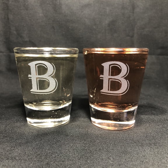 1.5OZ SHOT GLASS SET MONOGRAM B
