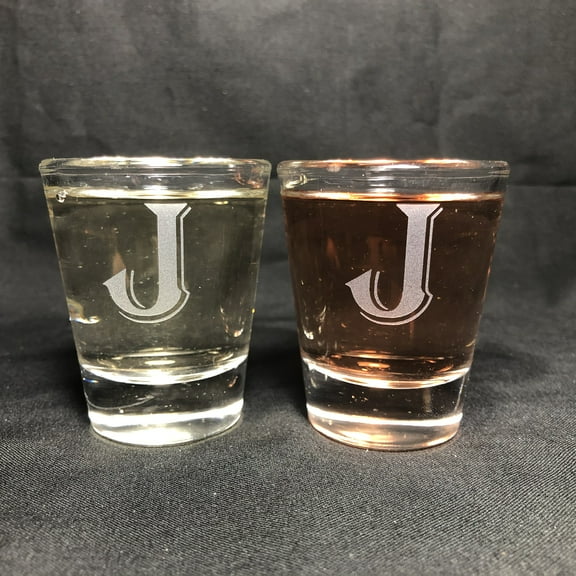 1.5OZ SHOT GLASS SET MONOGRAM J
