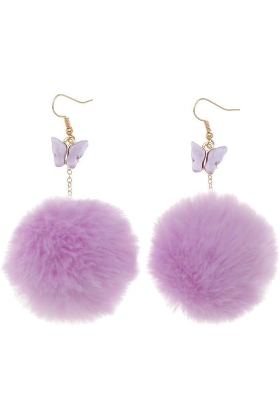 1-5Pairs Colorful Pom Pom Earring Faux Fur Ball Earrings Raibowcolors Jewelryset Cute Balls Accessory Lovely Jewelries For Women[Z1]