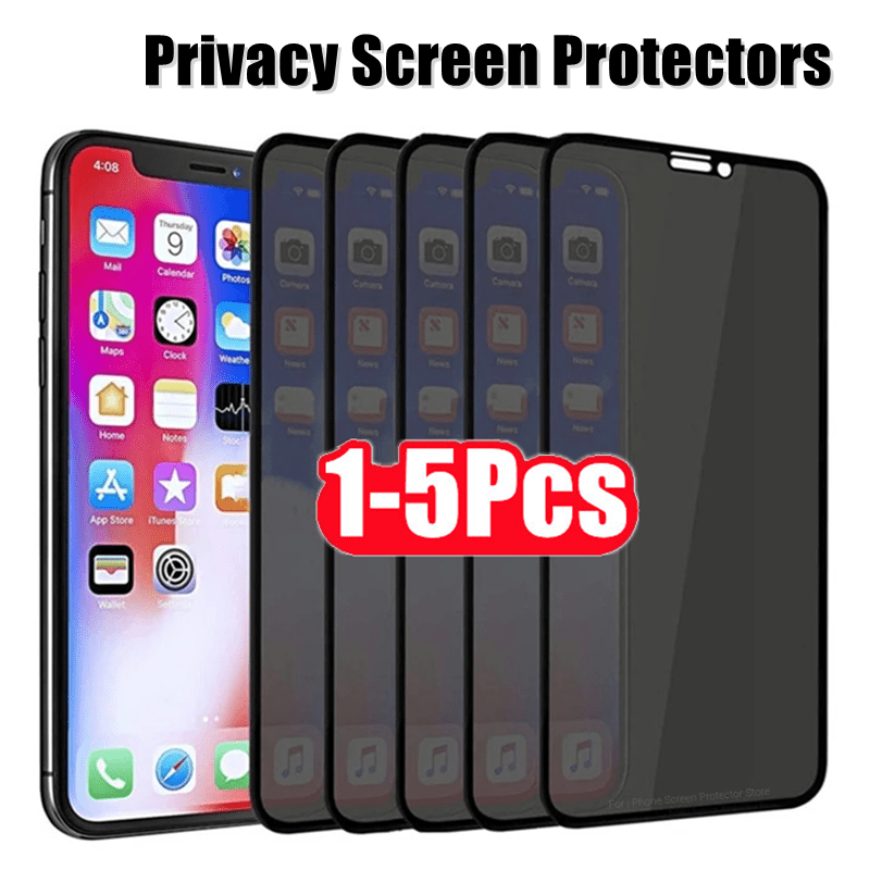 15Pcs Best Privacy Screen Protectors for IPhone 11 13 Pro Max Mini 7 8