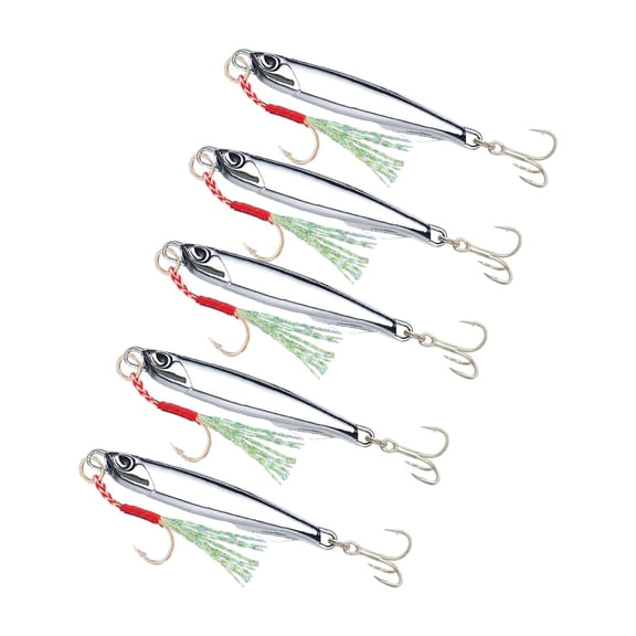 1. 5Pcs Fishing Lures Metal Jigs Spinner Baits Long Casting Jigging Spoon Swimbait Easy to Use