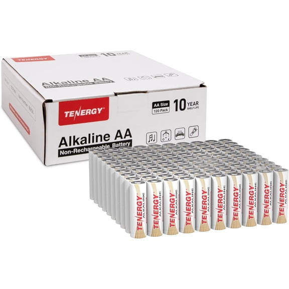 1.5V AA Alkaline Battery, High Performance AA Non-Rechargeable Batteries for Clocks, Remotes, Toys & Electronic Devices, Replacement AA Cell Batteries, 120 Pack