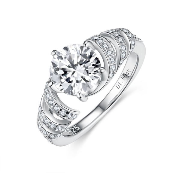 1.5ct 18K Gold Round Cut Moissanite Engagement Rings for Women D Color VVS1 Moissanite Rings Jewelry S925 Sterling Silver Women Diamond Rings with Certificate
