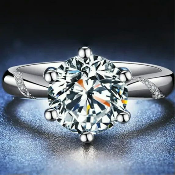 1.5ct Anniversary AAA CZ 925 Silver Women's Engagement Party Elegant Ring Sz 4-9