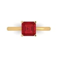 thumbnail image 1 of 1.5 ct Asscher Cut Simulated Pink Tourmaline Solitaire Engagement Ring for Women in 18K Yellow Gold, 1 of 5