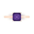thumbnail image 1 of Solitaire Engagement Ring for Women - 1.5ct Natural Amethyst in 18K Rose Gold Promise Ring, 1 of 6