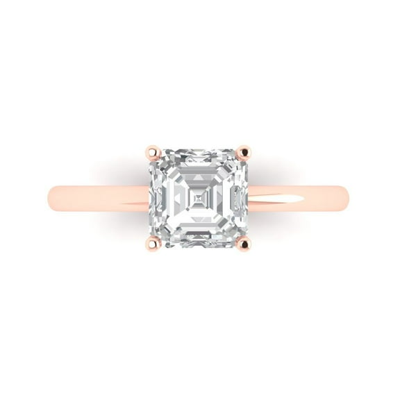 Solitaire Engagement Ring for Women - 1.5ct Moissanite in 18K Rose Gold Promise Ring