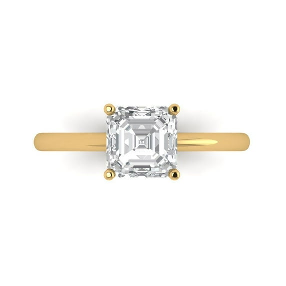 Solitaire Engagement Ring for Women - 1.5ct Moissanite in 14K Yellow Gold Promise Ring