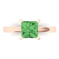 thumbnail image 1 of Solitaire Engagement Ring for Women - 1.5ct Simulated Green Diamond in 18K Rose Gold Promise Ring, 1 of 6