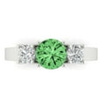thumbnail image 1 of Three-Stone Engagement Ring for Women - 1.5ct Simulated Green Diamond in 14K White Gold Promise Ring, 1 of 8