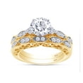 thumbnail image 1 of AFFY 1.50CT Moissanite Diamond Engagement Bridal Ring Set in 14K Yellow Gold over Sterling Silver-7, 1 of 5