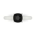 thumbnail image 1 of Clara Pucci 14K White Gold 1.5ct Onyx Solitaire Ring for Women, 1 of 7