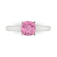 thumbnail image 1 of Clara Pucci 14K White Gold 1.5ct Pink Solitaire Ring for Women, 1 of 7