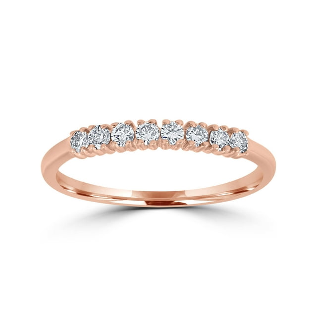 1/5ct Diamond Ring 14k Rose Gold Womens Stackable Wedding Anniversary ...