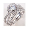thumbnail image 1 of 1.5ct Engagement Wedding Set 2 RINGS Signity CZ Pave/Prong Set Sterling Silver (SIZE: 9), 1 of 1