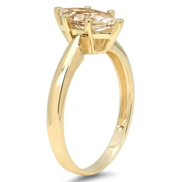 1.5 ct Marquise Cut Natural Morganite Solitaire Engagement Ring for Women in 18K Yellow Gold