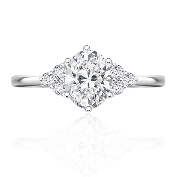 1.5ct Oval Cut Cubic Zirconia Engagement Promise Rings for Women Sterling Silver Solitaire Ring Jewelry Gift