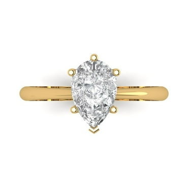 Solitaire Engagement Ring for Women - 1.5ct Moissanite in 14K Yellow Gold Promise Ring