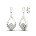 1/5ct TW Diamond Sterling Silver DropShaped Dangle Earrings