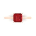 thumbnail image 1 of 1.5 ctw Solitaire Anniversary Ring for Women | Asscher Cut Simulated Ruby | Hyperallergenic Solid 14K Rose Gold, 1 of 5