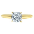 thumbnail image 1 of 1.5 ct Cushion Cut Natural Aquamarine Solitaire 18K Yellow Gold Womens Engagement Ring, 1 of 3