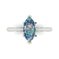 thumbnail image 1 of 1.5 ctw Solitaire Anniversary Ring for Women | Marquise Cut Blue Moissanite | Hyperallergenic Solid 18K White Gold, 1 of 5