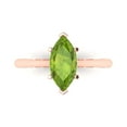 thumbnail image 1 of 1.5 ctw Solitaire Anniversary Ring for Women | Marquise Cut Natural Peridot | Hyperallergenic Solid 18K Rose Gold, 1 of 5