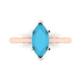 thumbnail image 1 of 1.5 ctw Solitaire Anniversary Ring for Women | Marquise Cut Simulated Turquoise | Hyperallergenic Solid 18K Rose Gold, 1 of 5